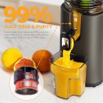 Cold Press Juicer, 5.5inch Wide Feed Chute Juicer Machine, Slow Masticating Juicer for Whole Vegetables & Fruits, Gray