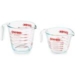 Pyrex Essentials (2-Pack) Glass Measuring Cups Set, (1 & 2 Cup) Measuring Cups For Prepping, Baking and Cooking, Preheated Oven, Dishwasher, Freezer, and Microwave Safe
