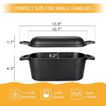 3.6QT Oval Dutch Oven for Bread Baking - Pre-Seasoned Cast Iron Sourdough Bread Pan with Lid