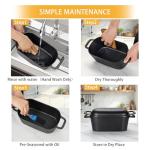 3.6QT Oval Dutch Oven for Bread Baking - Pre-Seasoned Cast Iron Sourdough Bread Pan with Lid