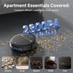 ZC WAS Robot Vacuum and Mop Combo, 2-in-1 Robot Vacuum Cleaner, Perfect for Pet Hair, Hard Floor and Carpet, Anti-Bump, Anti-Fall, App, Voice and Remote Control