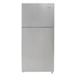 West Bend Apartment Refrigerator Freestanding Dual Door Design Fridge with Top Freezer, Adjustable Electronic Control and Frost Free Defrost, for Condo, House, Small Kitchen Use, 18-Cu.Ft, Metallic