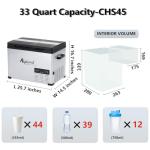 Alpicool CHS45 Dual Temperature Control 12 Volt Refrigerator 33 Quart Portable Car Fridge Freezer (-4°F~68°F) for Truck, RV, Boat, Camping and Travel