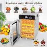 Food Dehydrator 12-Tray 1200W for Jerky, Fruit, Meat, Herbs, Premium Stainless Steel, Adjustable Timer, Temperature Control, Overheat Protection