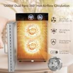 Food Dehydrator 12-Tray 1200W for Jerky, Fruit, Meat, Herbs, Premium Stainless Steel, Adjustable Timer, Temperature Control, Overheat Protection