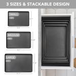 Tiawudi Baking Sheet Pan Set, 0.8mm Thick Heavy Duty Cookie Sheet with Diamond Texture Pattern, Nonstick Baking Tray for Oven, Carbon Steel Half, Jerry Roll Pan, Set of 3