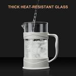 PARACITY French Press Coffee/Tea Maker, Camping Mini Coffee/Tea Press of 304 Stainless Steel Filter and Heat Resistant Glass, Cold Brew Coffee Maker 11.8OZ for Travel& Home Gift(White)