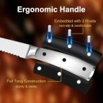 ProudMoore Bread Knife 8 inch, Serrated Knife for Homemade Bread, High Carbon Stainless Steel Blade, Ergonomic Handle and Full Tang Design, Sourdough Slicer, Cake Cutter for Baking & Kitchen Tools