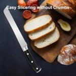 ProudMoore Bread Knife 8 inch, Serrated Knife for Homemade Bread, High Carbon Stainless Steel Blade, Ergonomic Handle and Full Tang Design, Sourdough Slicer, Cake Cutter for Baking & Kitchen Tools