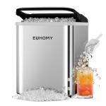 EUHOMY Nugget Ice Maker Countertop, Ready in 8 Mins, Self-Cleaning, 34lbs/24H Portable Ice Maker Machine with Ice Scoop & Basket, Sonic Ice Makers with Chewable Pellet Ice for Home/Party/RV/Camping