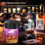 Electric Whiskey Smoker Kit: Old Fashioned Drink Smoker Kit with 6 Flavors Wood Chips, Whiskey Smoker Infuser Kit, No Butane Needed Bourbon Smoker Kit with RGB light and battery level display