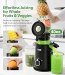 ECOSELF Juicer Machines Easy to Clean, with Wide Mouth & Large Feed Chute, Cold Press Juicer For Whole Fruits & Vegetables, Slow Masticating Self Feeding for Juice Extractor Machine, High Juice Yield