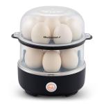 Elite Gourmet EGC1215B Easy Egg Cooker, Stainless-steel Heating Plate, Two-Tiered, 14-Egg Capacity, Soft, Medium, Hard-Boiled, Auto Shut-Off, Omelets, Poached Eggs, Measuring Cup, Piercing Pin, Black