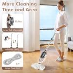 Steam Mop - All-in-one Powerful Handheld Steam Cleaner Detachable Floor Steamer with 11 Accessories, MultiPurpose Steamer for Hardwood Floors, Clothes,Windows,Tiles,Carpet, Whole Home Use, Rose Gold