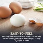 Elite Gourmet EGC1215B Easy Egg Cooker, Stainless-steel Heating Plate, Two-Tiered, 14-Egg Capacity, Soft, Medium, Hard-Boiled, Auto Shut-Off, Omelets, Poached Eggs, Measuring Cup, Piercing Pin, Black