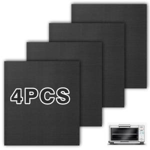 SIUDANGKA Air Fryer Oven Liners for Breville Mini Smart Oven Air Fryer, Black 4pcs Reusable Baking Mat