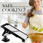 WELTONHM Mandoline Slicer, Adjustable Mandoline Slicer for Kitchen, Stainless Steel Mandolin Vegetable Chopper for Potato, Julienne Cutter with Cut-Resistant Gloves, Black