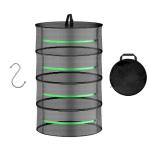 Simple Deluxe Herb Drying Rack 2 Layer 24'', Zipper & Hook Hanging Dry Mesh Folding Basket Dryer for Clothes, Herbs