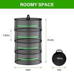 Simple Deluxe Herb Drying Rack 2 Layer 24'', Zipper & Hook Hanging Dry Mesh Folding Basket Dryer for Clothes, Herbs