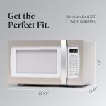Farberware 1.3 Cu. Ft. Countertop Microwave Oven – 1100 Watts Power, Smart Sensor Auto Cook Settings, Defrost, Easy Clean and Child Safety Lock - White Platinum
