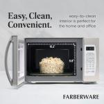 Farberware 1.3 Cu. Ft. Countertop Microwave Oven – 1100 Watts Power, Smart Sensor Auto Cook Settings, Defrost, Easy Clean and Child Safety Lock - White Platinum