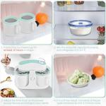 Pukomc Ice Cream Maker Machine for Home Use, with Two Ice Cream Bowls,Simple Operation and Easy to Clean,White Green