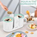 Pukomc Ice Cream Maker Machine for Home Use, with Two Ice Cream Bowls,Simple Operation and Easy to Clean,White Green