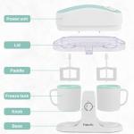 Pukomc Ice Cream Maker Machine for Home Use, with Two Ice Cream Bowls,Simple Operation and Easy to Clean,White Green