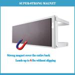 Hoopoton Magnetic Spice Rack Organizer Single Tier Refrigerator Spice Storage Shelf, Easy to Install The Side of The Refrigerator Can Hold spices, Jar of Olive Oil (White, With hook)