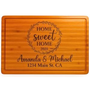 Personalized Housewarming Gifts - New Homeowner Cutting Board Gifts, Real Estate Closing Gift for Client, First Time House Buyers, Home Buyers, New Apartment & Neighbor Realtor Gifts