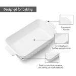Dafuceramic Casserole Dishes for Oven, Baking Dishes, Ceramic Bakeware Sets of 4, Rectangular Baking Pan Set with Handles for Baking, Casserole, Kitchen, Wedding Gift,White