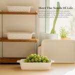Dafuceramic Casserole Dishes for Oven, Baking Dishes, Ceramic Bakeware Sets of 4, Rectangular Baking Pan Set with Handles for Baking, Casserole, Kitchen, Wedding Gift,White