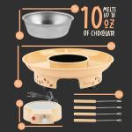 Kusini Fondue Pot Electric Set – 10-oz Chocolate Fondue kit - Temperature Control, Detachable Serving Tray, 4 Forks – Hostess Gift Ideas, Unique Housewarming Gift Set – Birthday Party Ideas