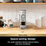 Ninja Pod & Grounds Specialty Single-Serve Coffee Maker, K-Cup Pod Compatible, Brews Grounds, Compact Design, Built-In Milk Frother, 56-oz. Reservoir, 6-oz. Cup to 24-oz. Mug Sizes, Stone, PB051ST