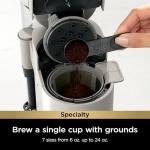 Ninja Pod & Grounds Specialty Single-Serve Coffee Maker, K-Cup Pod Compatible, Brews Grounds, Compact Design, Built-In Milk Frother, 56-oz. Reservoir, 6-oz. Cup to 24-oz. Mug Sizes, Stone, PB051ST