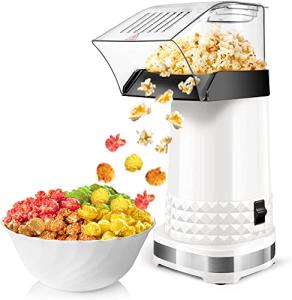 Air Popper Popcorn Maker, 1200W Fast Making Electric Popcorn Machine with Measuring Cup and On/Off Switch, BPA Free, Oil-Free, ETL Certified 90% High Popping Rate Popcorn Popper for Home, Party, Movie