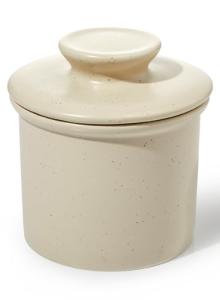 Sweese French Butter Dish - Butter Crock for Counter with Water Line for Fresh Spreadable Butter - French Butter Keeper with Lid - Housewarming Gift For The One Who Has It All - Neutral
