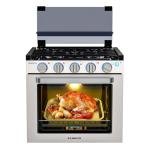 CAMPLUX Classic RV Stove Propane Range 21 Inches, Propane Oven with 3 Burners Cooktop for RV, RV Propane Oven Stove Combo 28,100 BTU/Hr, Stainless Steel RGS21MSF