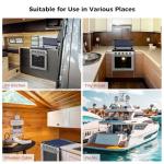 CAMPLUX Classic RV Stove Propane Range 21 Inches, Propane Oven with 3 Burners Cooktop for RV, RV Propane Oven Stove Combo 28,100 BTU/Hr, Stainless Steel RGS21MSF