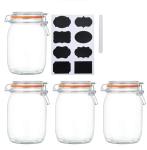 Set of 4 Wide Mouth Mason Jars 32 oz