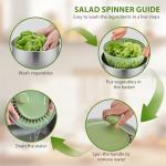 SUSTEAS Stainless Steel Salad Spinner, Lettuce Spinner with Non-Slip Base, Drainage Hole, Stop Button, Vegetable Dryer, Fruit Washer, BPA-Free, Dishwasher Safe, 4.25Qt