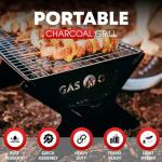 GasOne 15” Portable Charcoal Grill – Foldable BBQ Grill – Camping Grills for Backyard, Bonfire, Patio – Heavy-Duty Portable Fire Pit – Camp Cooking Gear