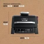 Ninja Woodfire Outdoor Grill & Smoker, 4-in-1 Functionality, Grill, Smoke, Bake, Roast, Authentic Woodfire Flavors, Electric Heat, OG301