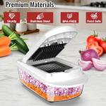 8 Blade All-in-1 Vegetable Chopper Mandoline Slicer with Container, Food Chopper, Onion Chopper, Veggie Cutter for Salad, Kitchen Gadgets Accessories Essentials, White