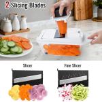8 Blade All-in-1 Vegetable Chopper Mandoline Slicer with Container, Food Chopper, Onion Chopper, Veggie Cutter for Salad, Kitchen Gadgets Accessories Essentials, White