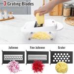 8 Blade All-in-1 Vegetable Chopper Mandoline Slicer with Container, Food Chopper, Onion Chopper, Veggie Cutter for Salad, Kitchen Gadgets Accessories Essentials, White