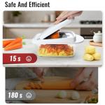 8 Blade All-in-1 Vegetable Chopper Mandoline Slicer with Container, Food Chopper, Onion Chopper, Veggie Cutter for Salad, Kitchen Gadgets Accessories Essentials, White