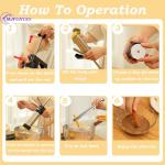 Churro Maker Machine Kit - Stainless Steel Churro Gun with 8 Piping Nozzles, 16 Discs, 1 Brush & Piping Bag, Multifunctional Cookie Press for Homemade Churros, Donuts, and Pastries