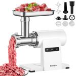 Kourice Meat Grinder 2800w Max, Electric Meat Grinder with Sausage Stuffer Maker & Kubbe Kit, Metal-Body Meat Mincer with 3 Stainless Steel Grinding Plates & 2 Blades for Home Kitchen Using