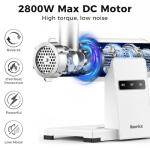 Kourice Meat Grinder 2800w Max, Electric Meat Grinder with Sausage Stuffer Maker & Kubbe Kit, Metal-Body Meat Mincer with 3 Stainless Steel Grinding Plates & 2 Blades for Home Kitchen Using